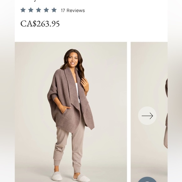 Barefoot dreams chevron ribbed cardigan - Picture 2 of 4